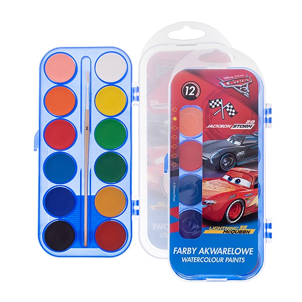 Vodov� barvy Auta, 12 ks