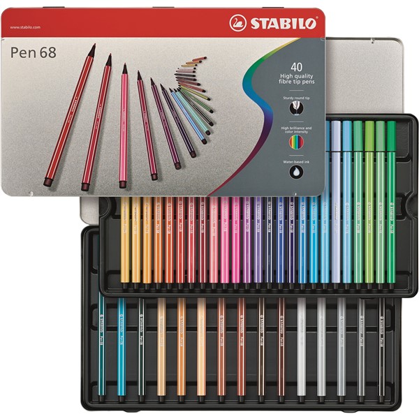 STABILO Pen 68 40 ks Plechov� Pouzdro