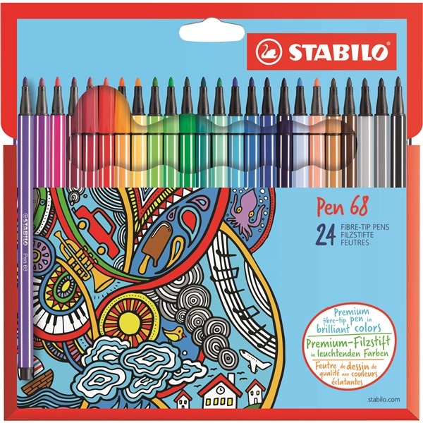 STABILO Pen 68 24 ks kartonov pouzdro