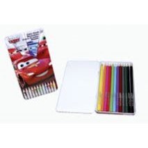 CARS 12 PENCILS IN MET. BOX