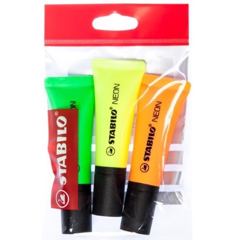 STABILO NEON 3 ks ECO-Pack zelen�, �lut�, oran�ov�