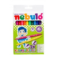 DOUBLE FELT TIP PEN 12 COLOURS