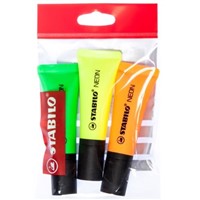 STABILO NEON 3 ks ECO-Pack zelená, lutá, oranová