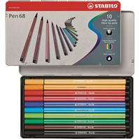 STABILO Pen 68 10 ks Plechové Pouzdro